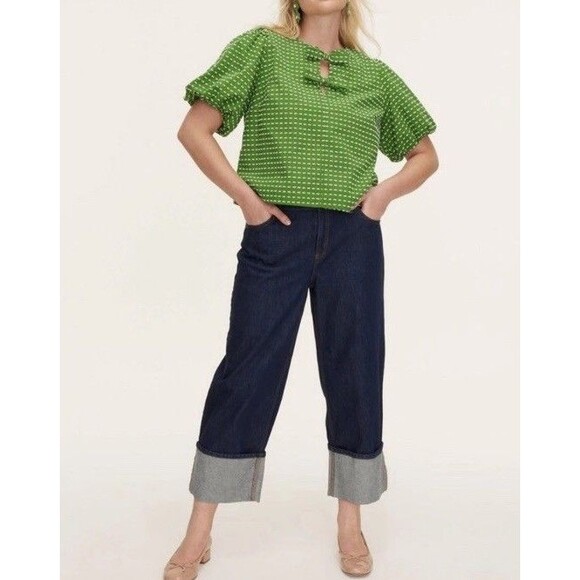 Kate Spade x Target Women’s High Rise Straight Leg Wide Cuff Jeans Size 6 - Picture 1 of 16